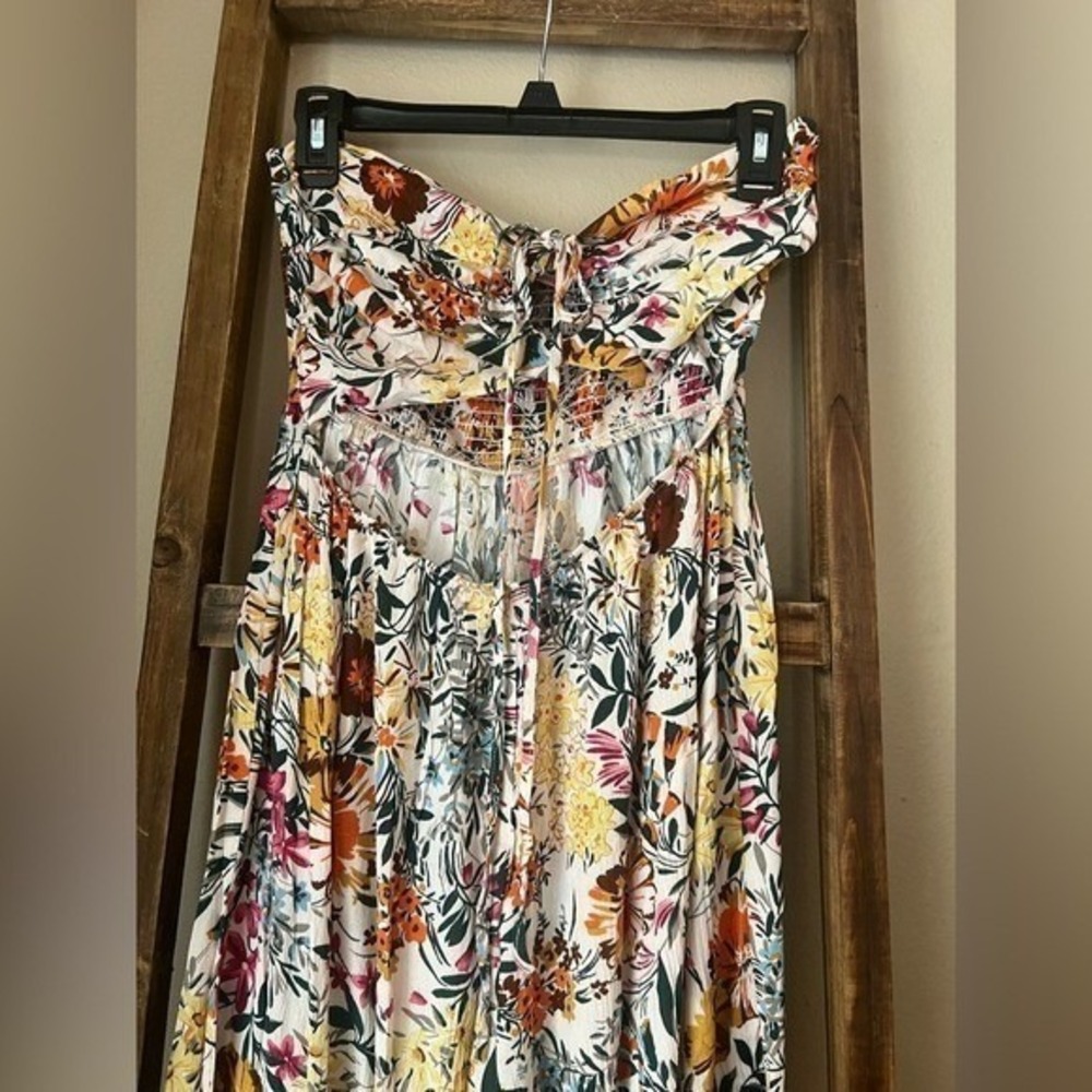 Anthropologie Maronie Rayon Bohemian Spring Floral MAXI Romper Small NWOT $89